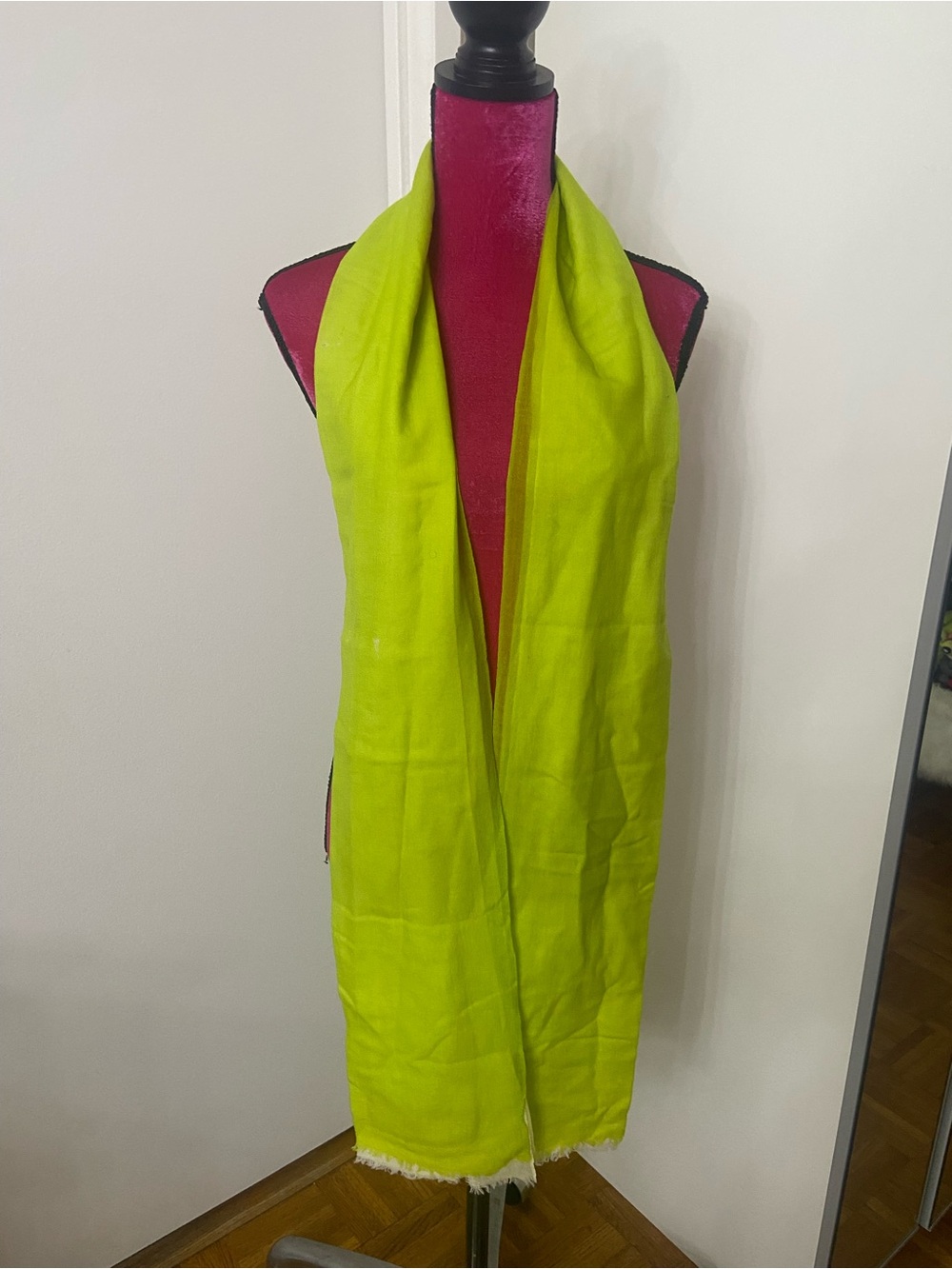 Jonathan Adler lime green ombré wool scarf